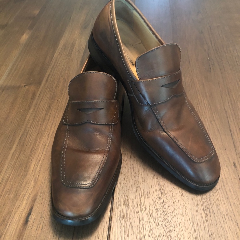 Mario Fagni 👞Loafers, Brown Size 10 - Picture 1 of 8
